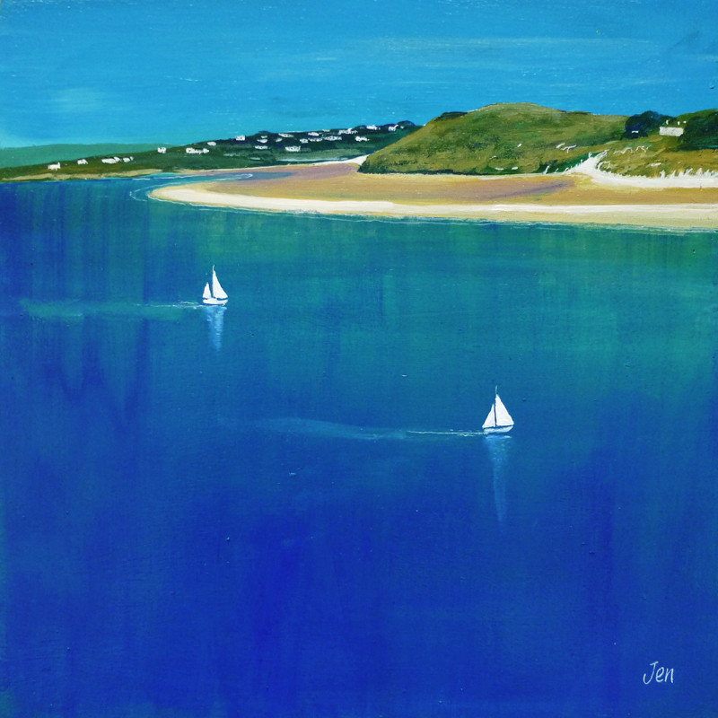 sailing in daymer bay near rock and padstow by jenny urquhart